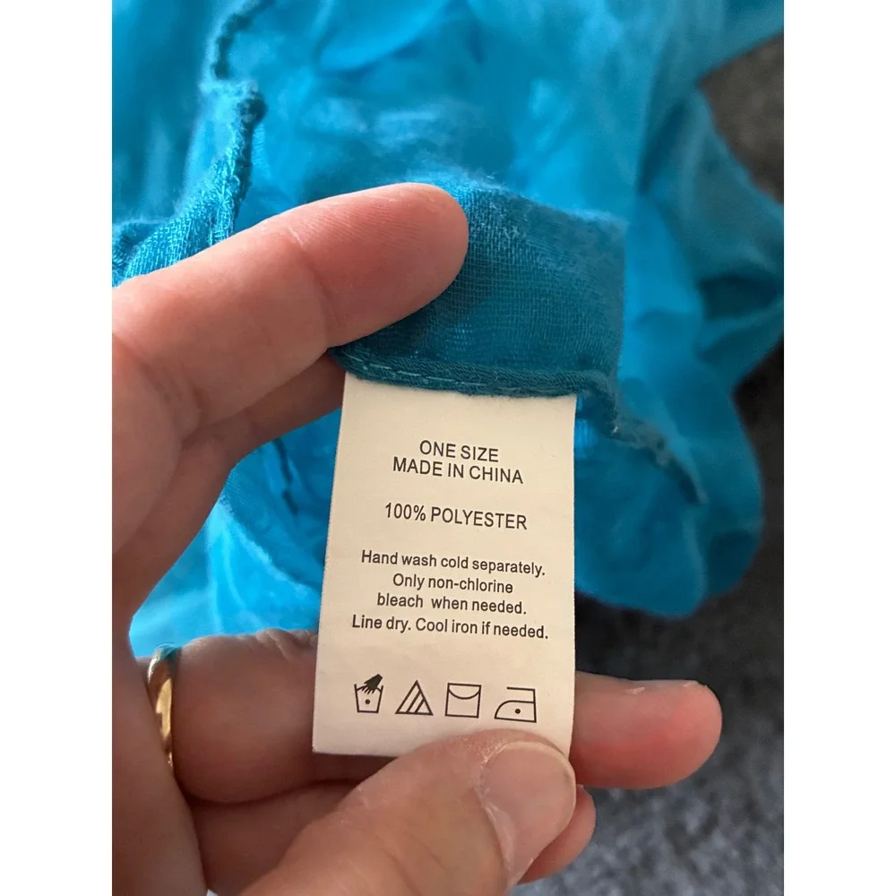 Womens Teal Blue Sheer Lightweight Gauze Infinity Loop Scarf One Size FGA14156B